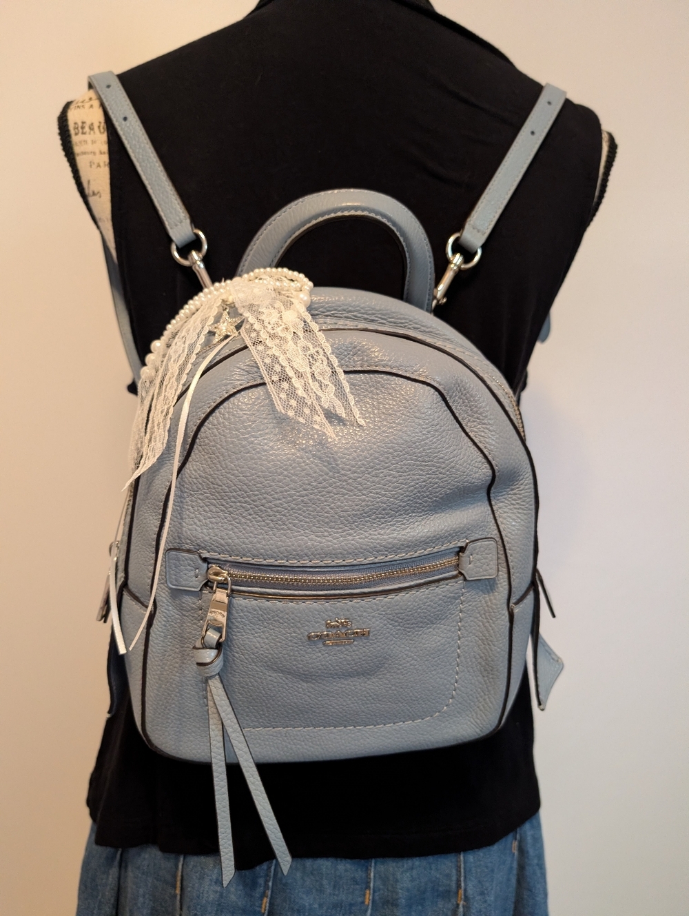 Coach Andi Mini Backpack Blue Pebbled Leather F30530